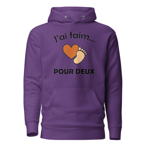 Sweat à Capuche naissance j'ai faim pour deux – Image 14
