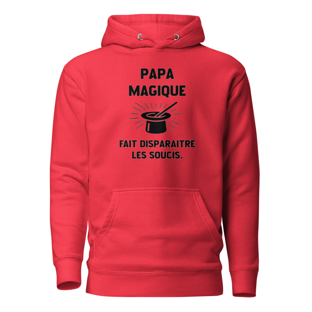 Sweat à Capuche Papa magique — Team Red, face