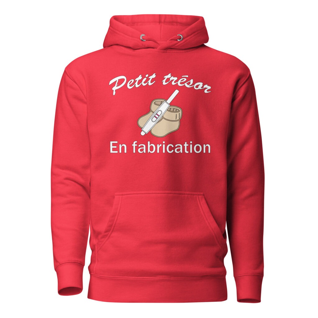 Sweat à Capuche Petit trésor en fabrication — Team Red, face