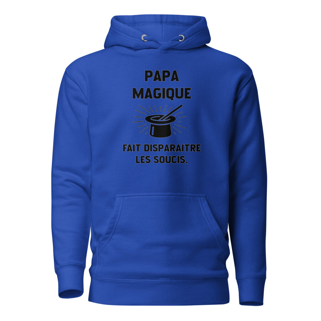 Sweat à Capuche Papa magique — Team Royal, face