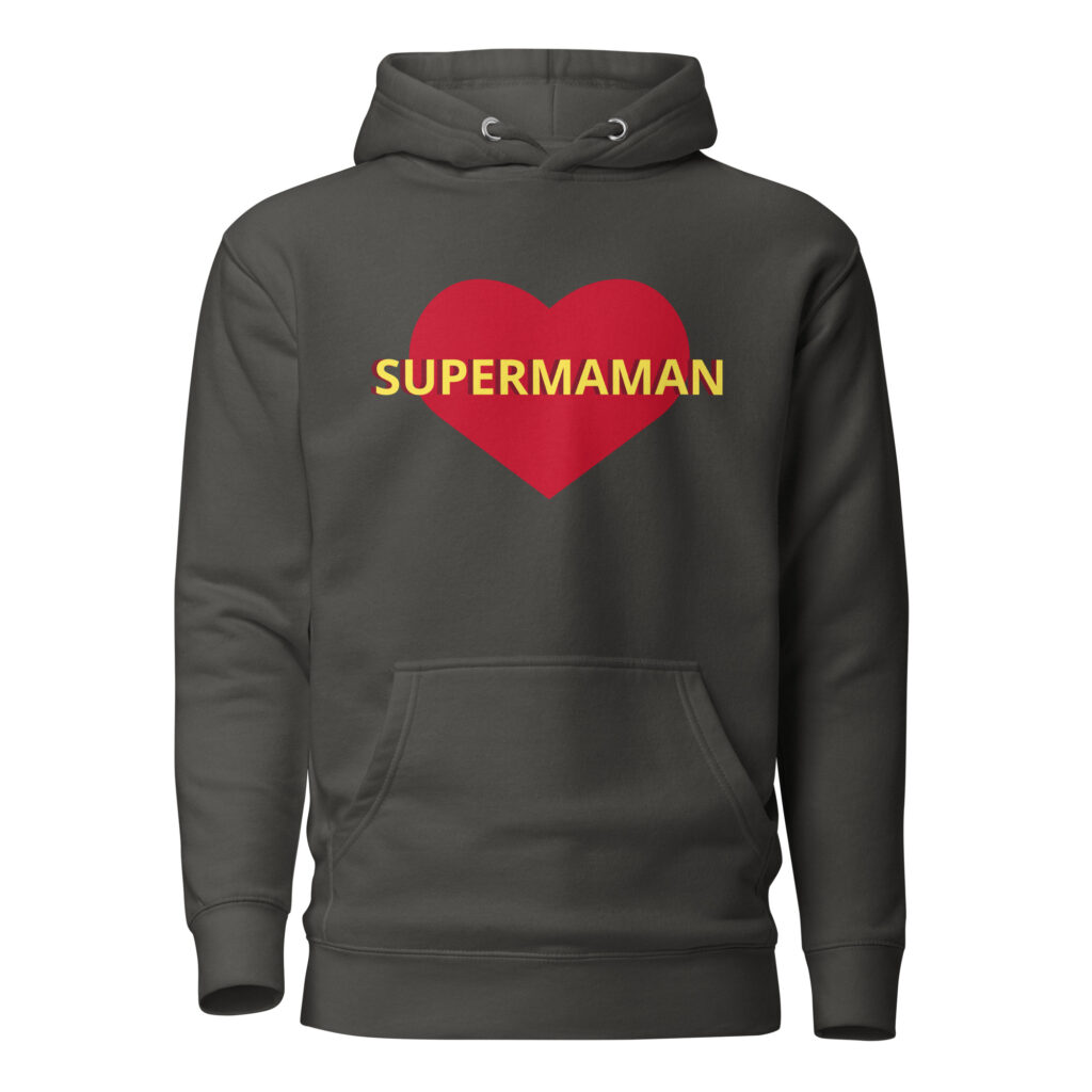 Sweat à Capuche supermaman — Noir Vintage, face