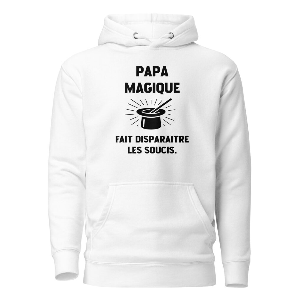 Sweat à Capuche Papa magique — Blanc, face