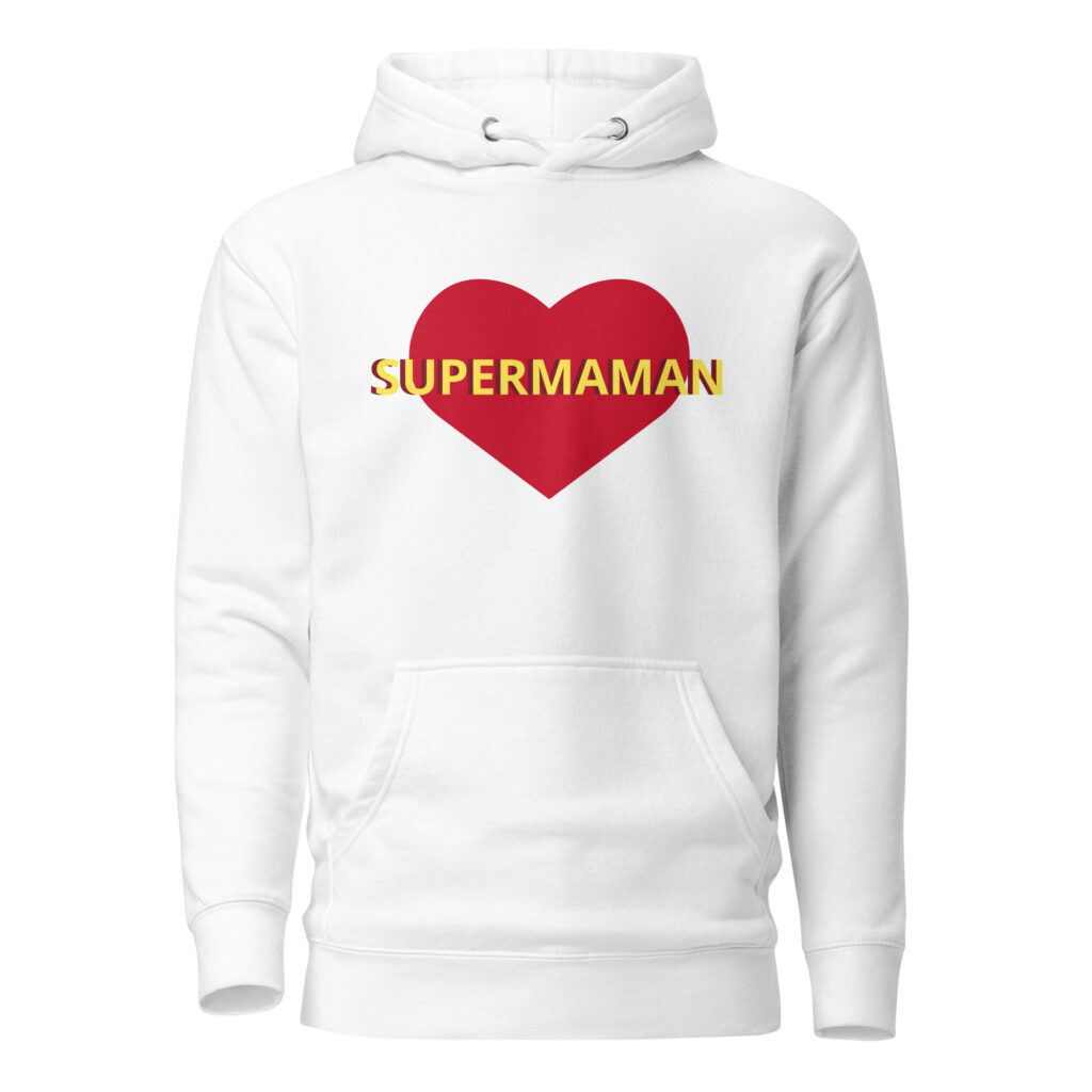 Sweat à Capuche supermaman — Blanc, face