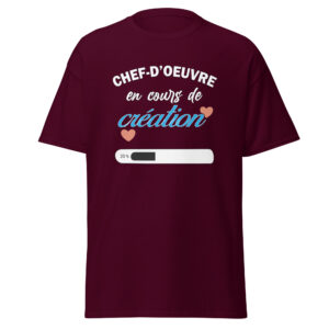 T-shirt chef d&rsquo;oeuvre en cours de création
