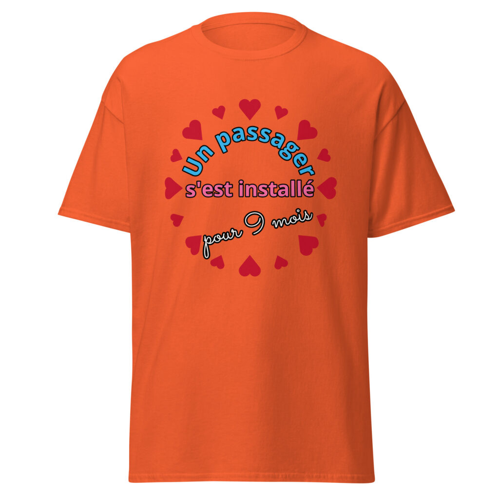 T-shirt un passager s'est installé pour 9 mois — Orange, face