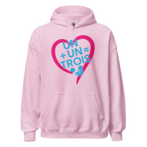 Sweat à capuche UN+UN=TROIS