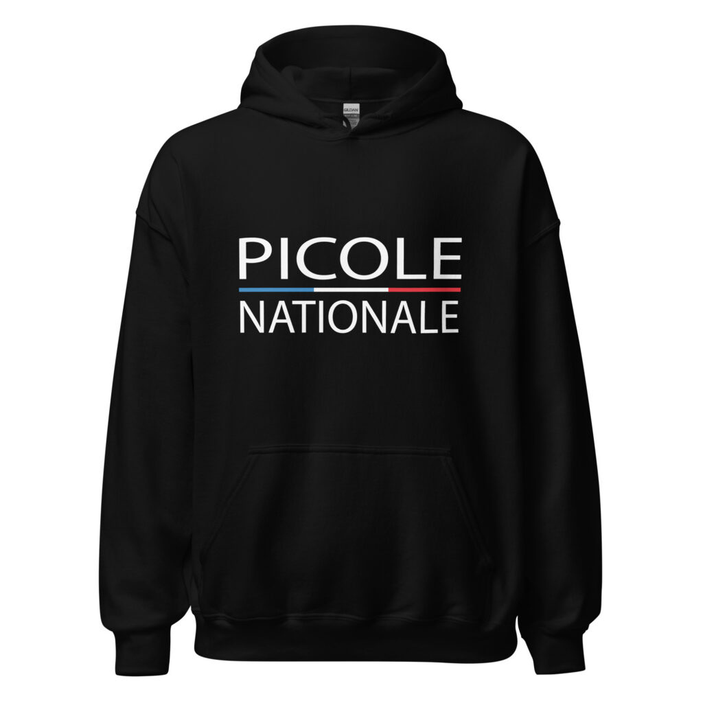 Sweat à capuche « Picole Nationale » — Noir, face