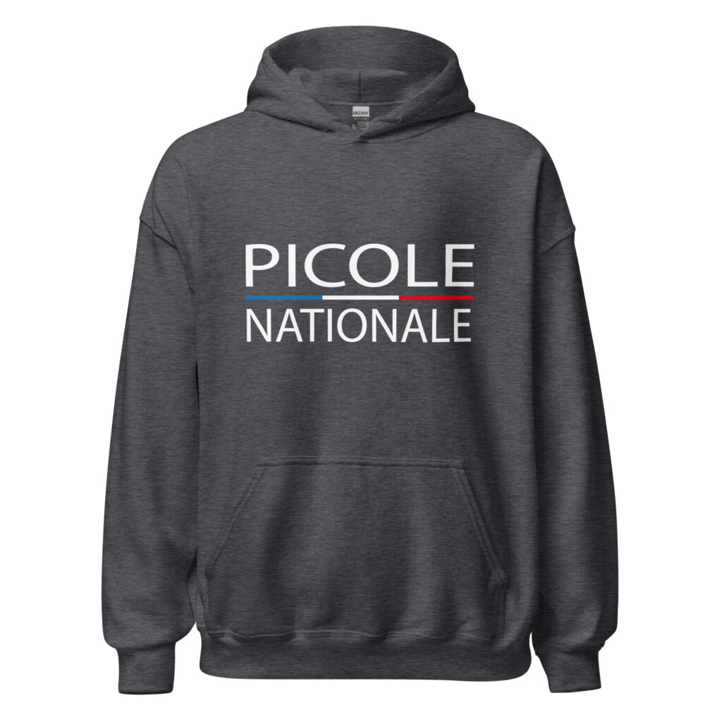 Sweat à capuche « Picole Nationale » — Gris Foncé Chiné, face