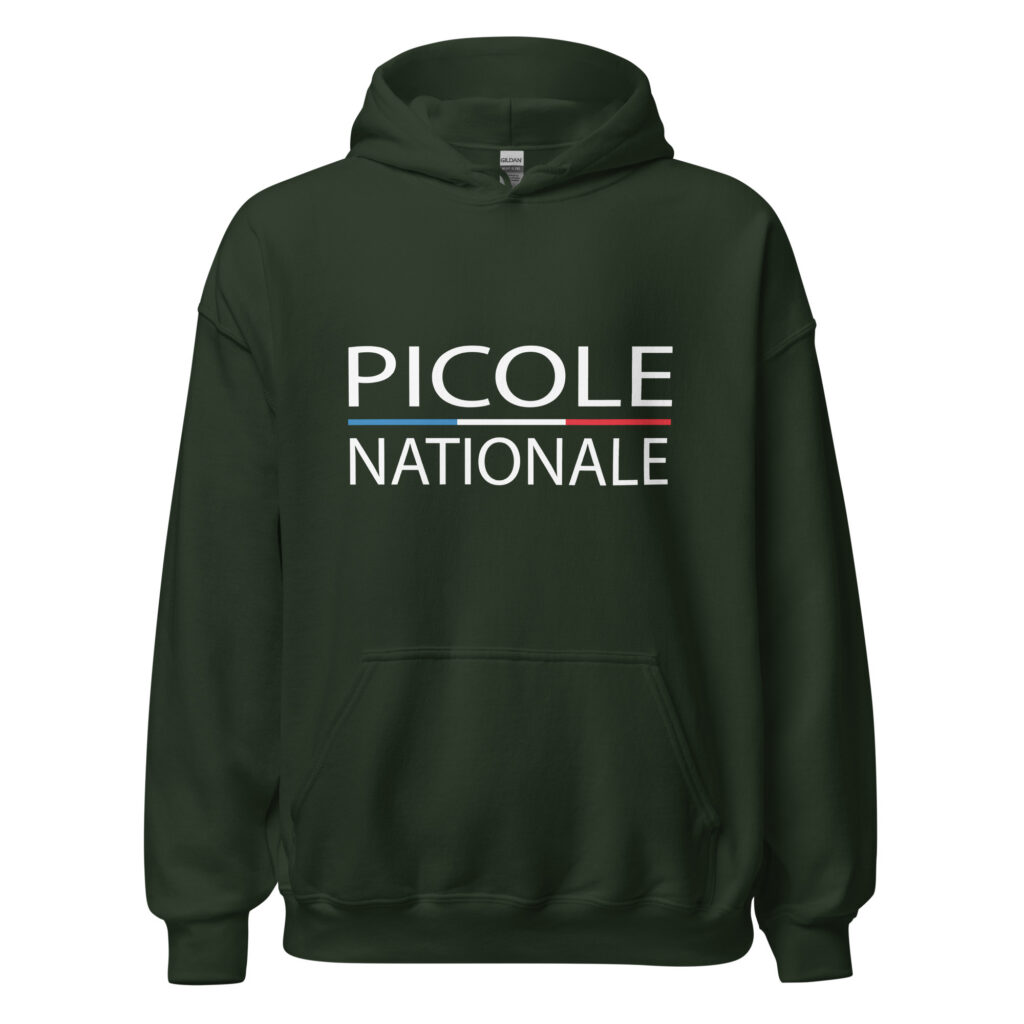 Sweat à capuche « Picole Nationale » — Vert Forêt, face