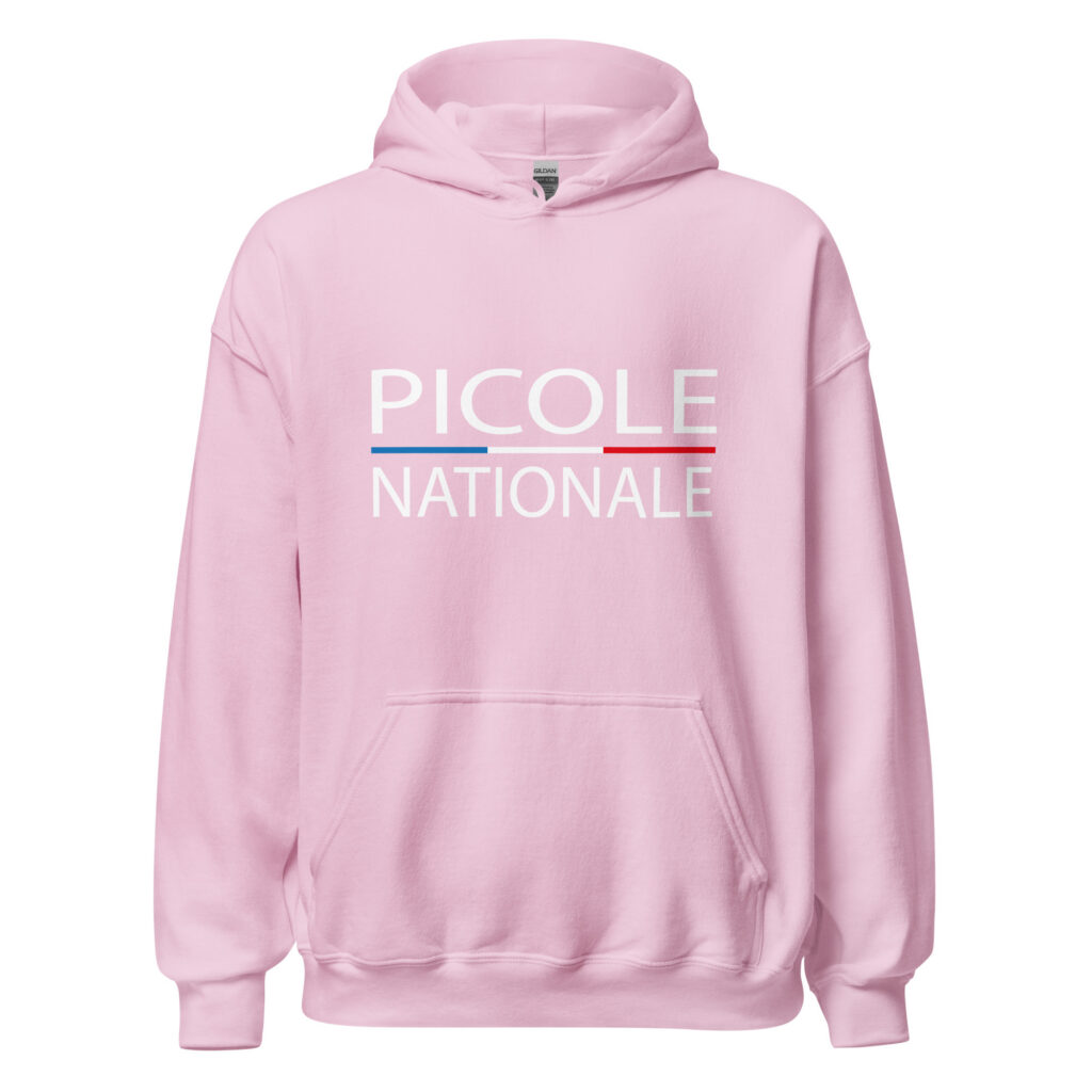 Sweat à capuche « Picole Nationale » — Rose Clair, face