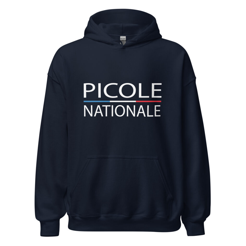 Sweat à capuche « Picole Nationale » — Bleu Marine, face