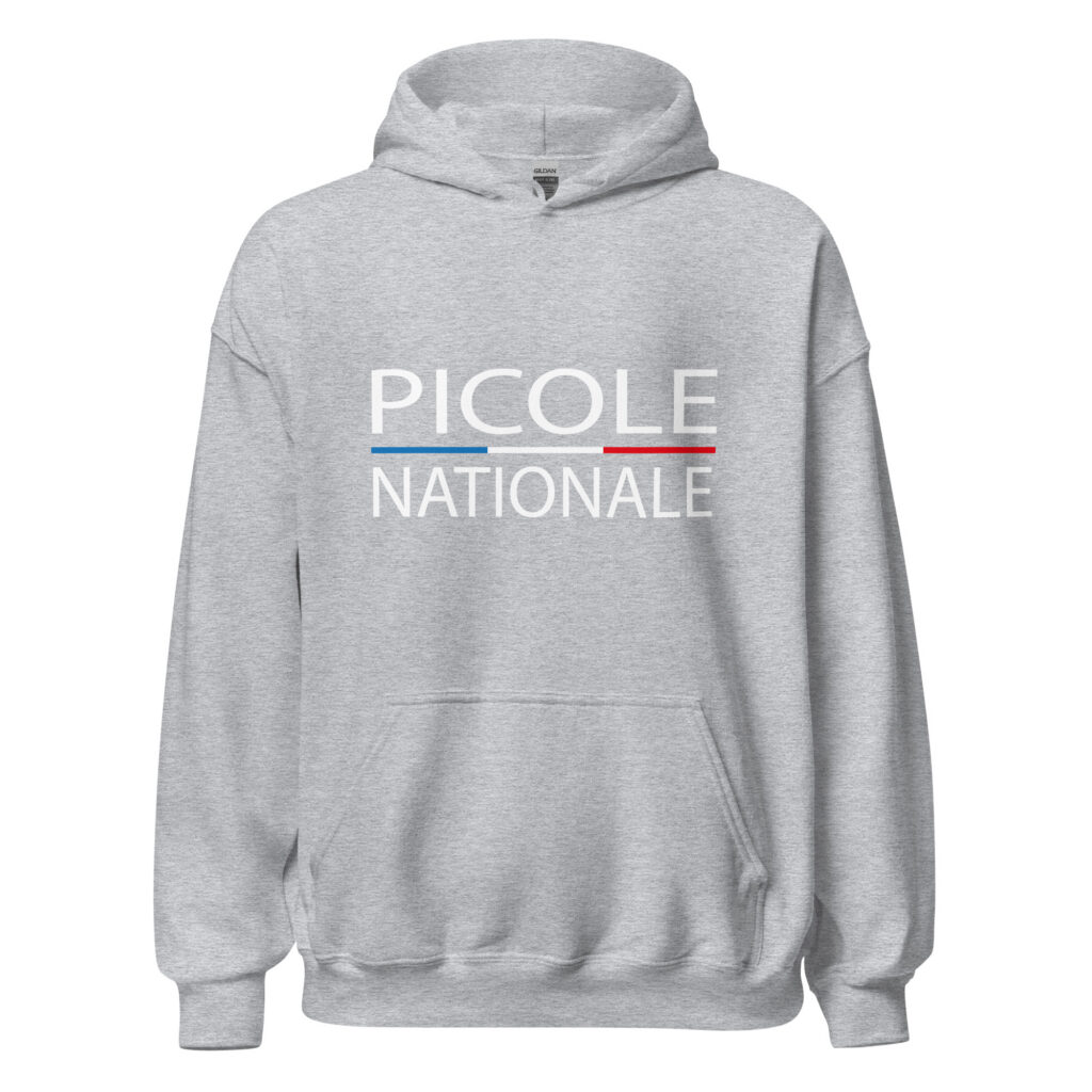 Sweat à capuche « Picole Nationale » — Gris Sport, face