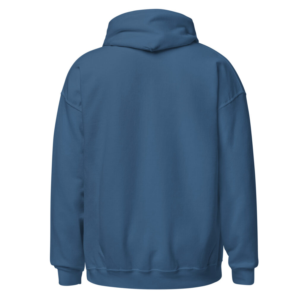 Sweat à capuche "Maman au grand cœur" — Bleu Indigo, dos