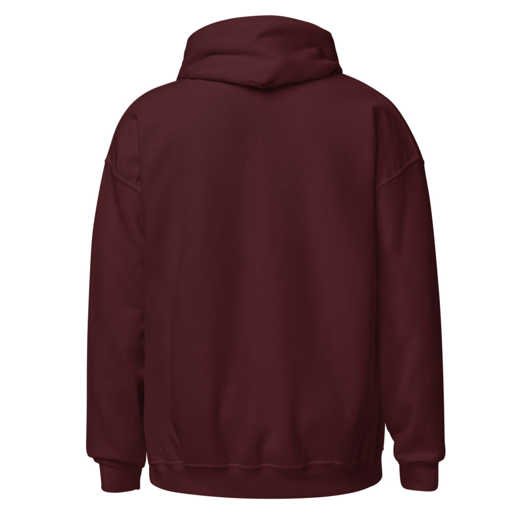 Sweat à capuche "Maman au grand cœur" — Bordeaux, dos