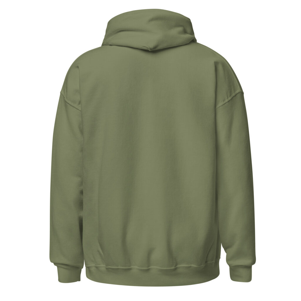 Sweat à capuche "Maman au grand cœur" — Vert Militaire, dos