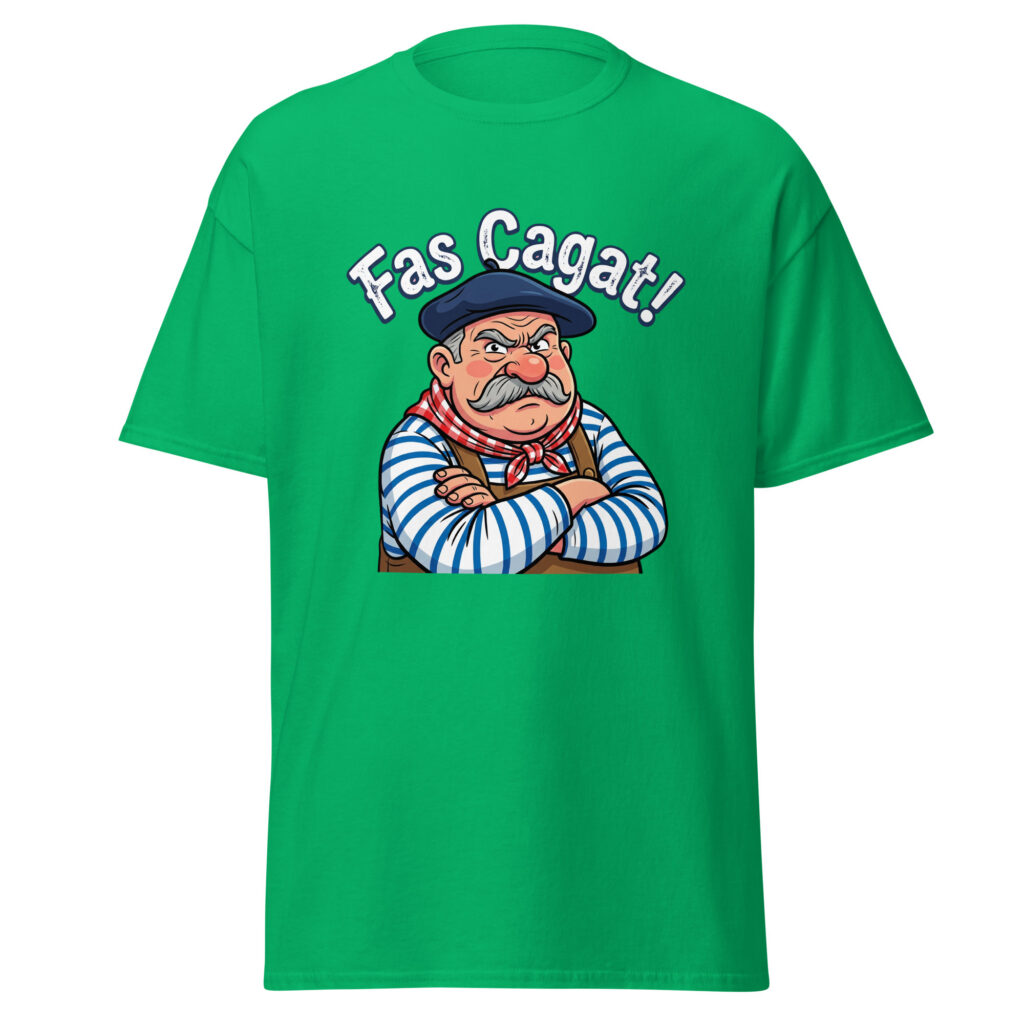 T-shirt humoristique Fas Cagat ! — Vert menthe, face