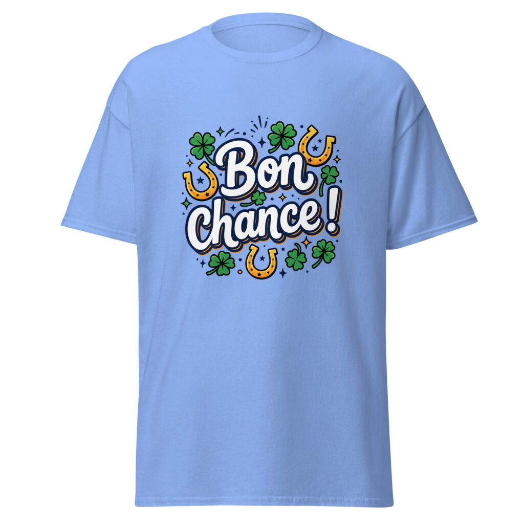 T-shirt Bon chance ! — Bleu, face