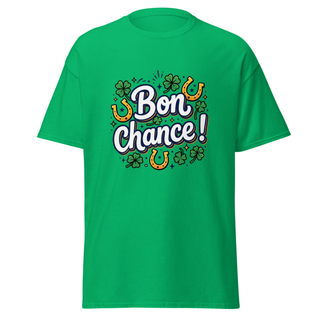 T-shirt Bon chance ! — Vert menthe, face