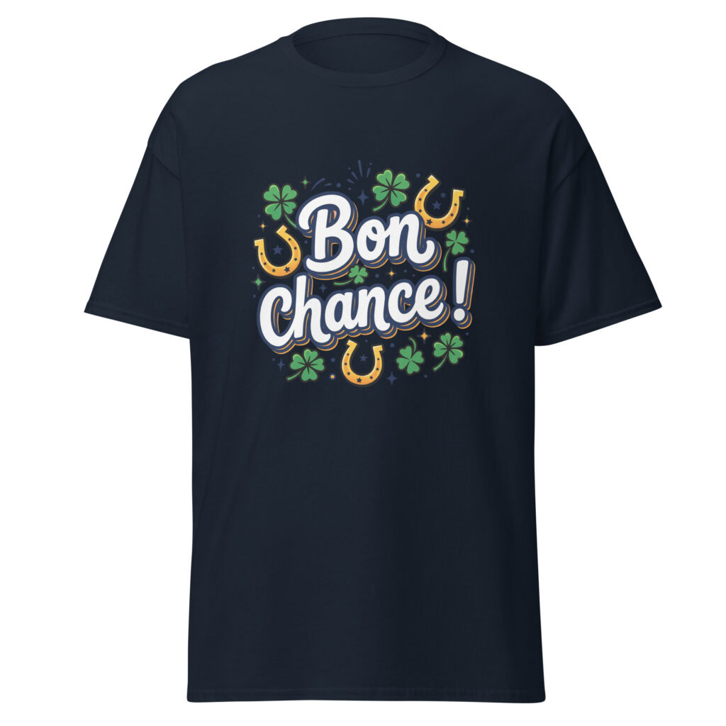 T-shirt Bon chance ! — Bleu Marine, face