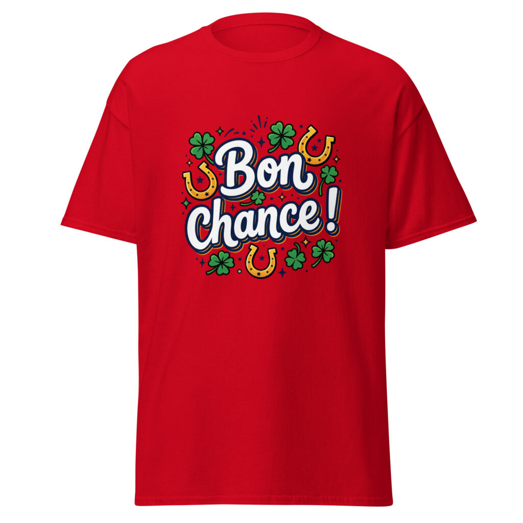 T-shirt Bon chance ! — Rouge, face
