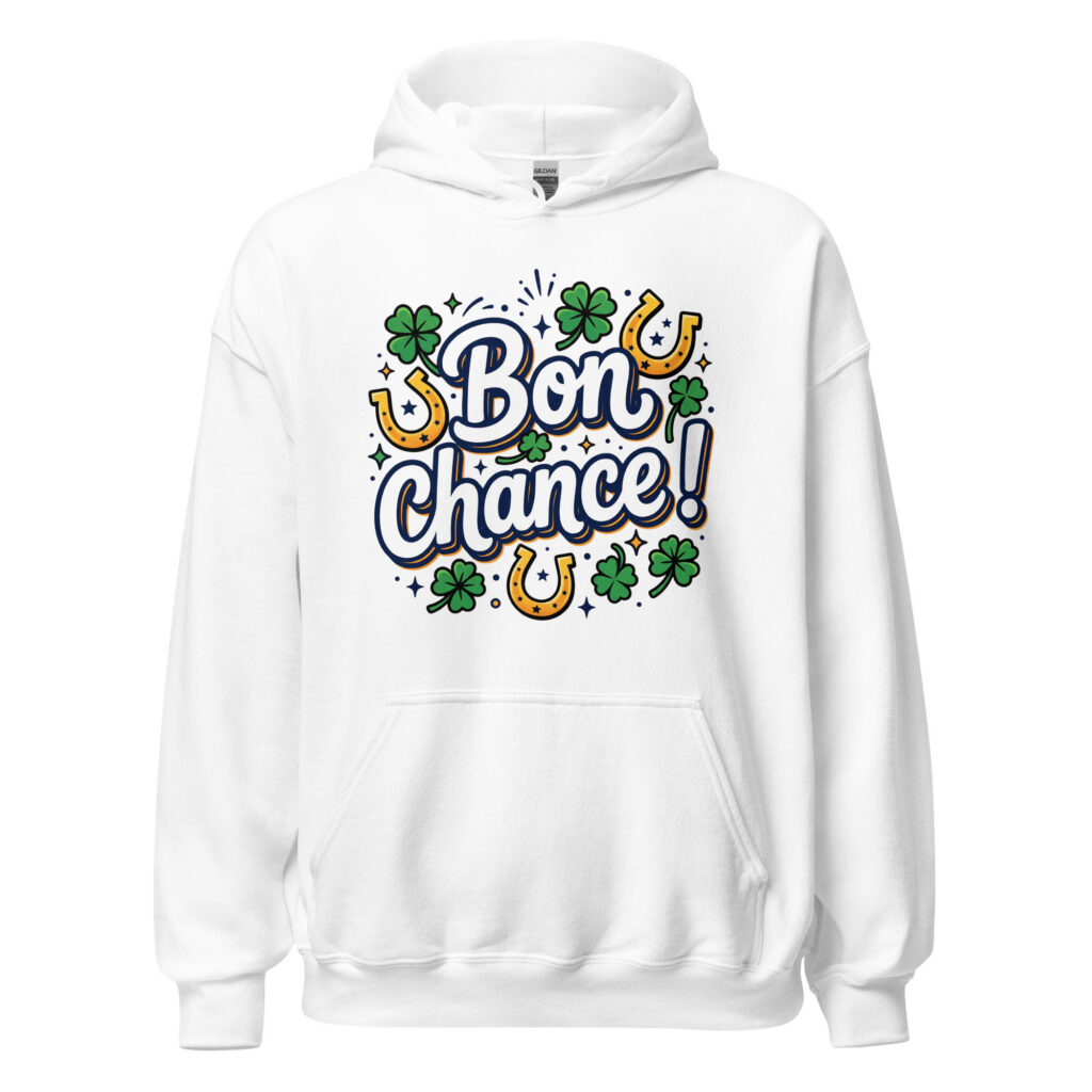 Sweat à capuche Bon chance ! — Blanc, face