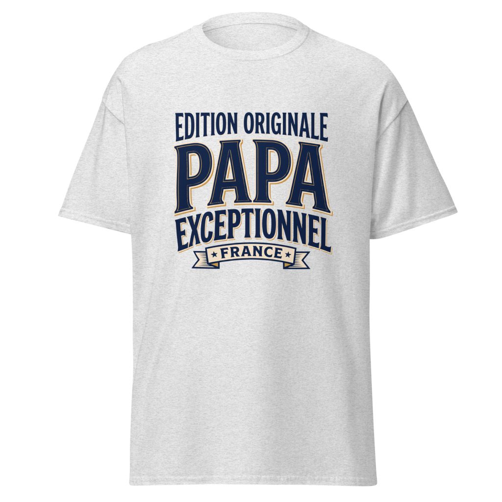 T-shirt Papa exceptionnel Edition Originale — Gris Pinchard, face
