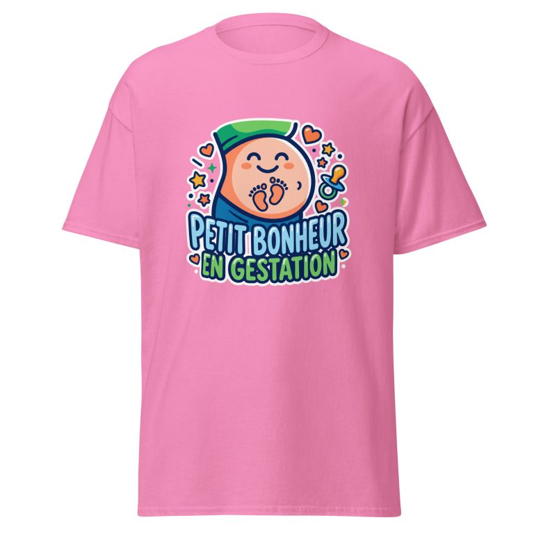 T-shirt Petit bonheur en gestation — t-shirt unisexe imprimé