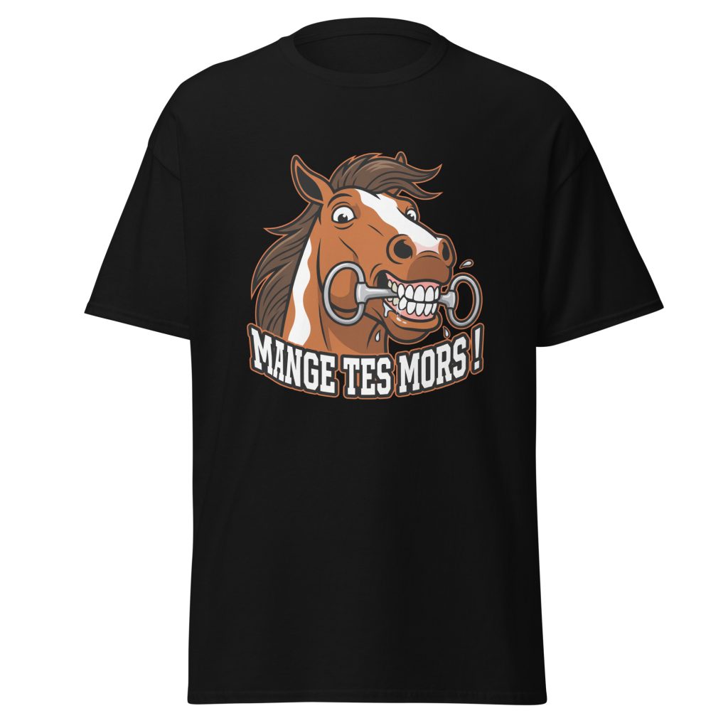 T-shirt humoristique Mange tes mors ! — Noir, face
