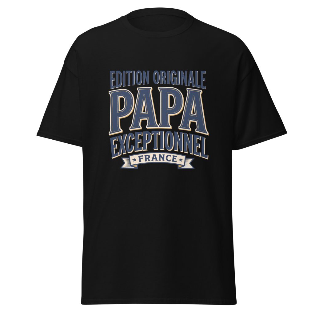 T-shirt Papa exceptionnel Edition Originale — Noir, face