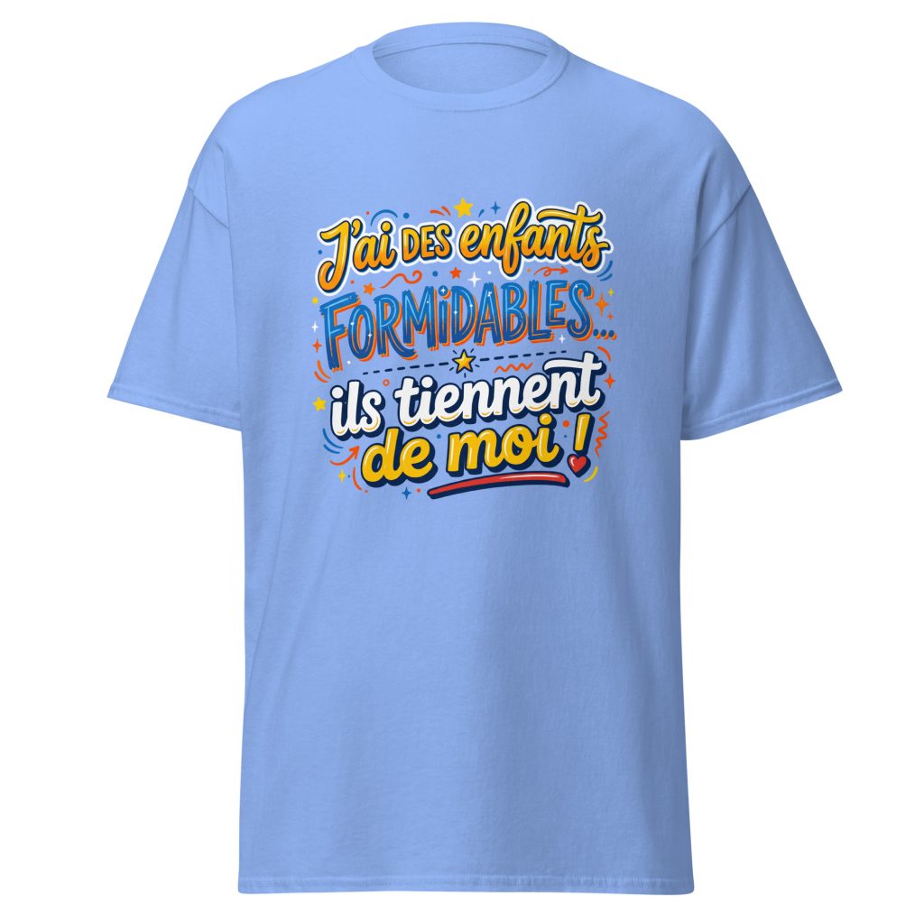 T-shirt J'ai des enfants formidables — Bleu, face