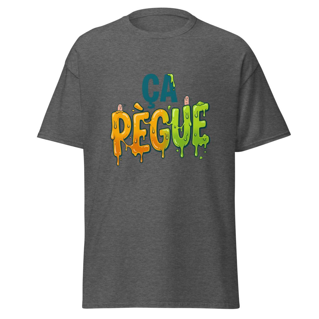 T-shirt ça pègue ! — Gris Foncé Chiné, face