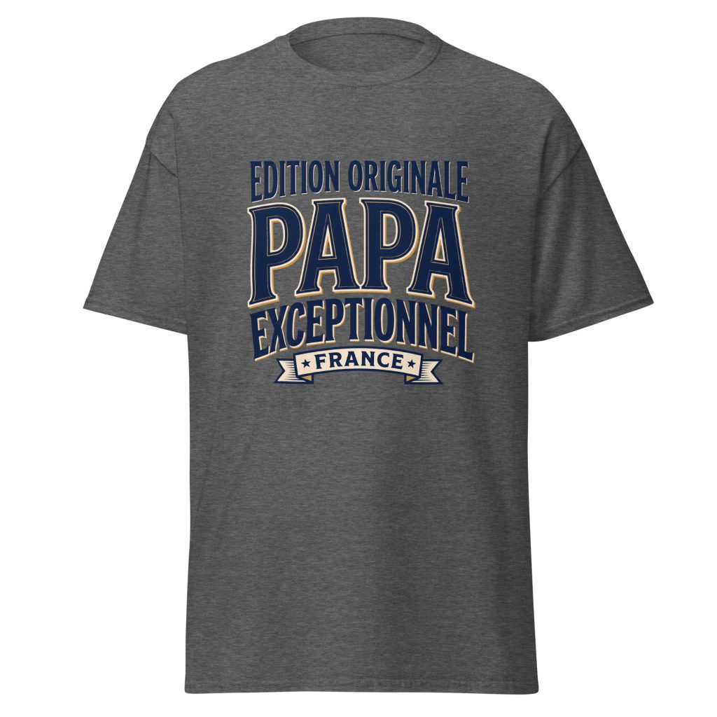 T-shirt Papa exceptionnel Edition Originale — Gris Foncé Chiné, face