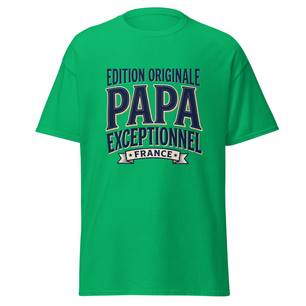 T-shirt Papa exceptionnel Edition Originale — Vert menthe, face