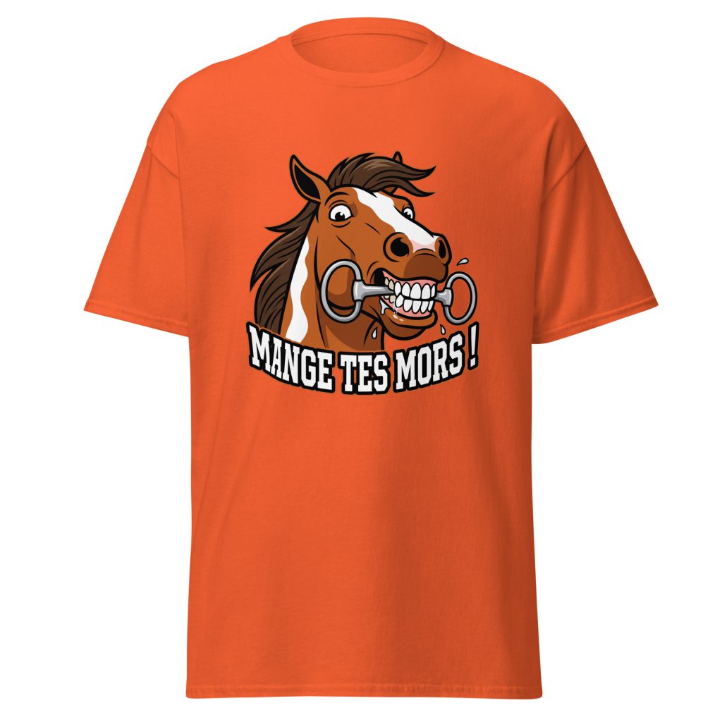 T-shirt humoristique Mange tes mors ! — Orange, face