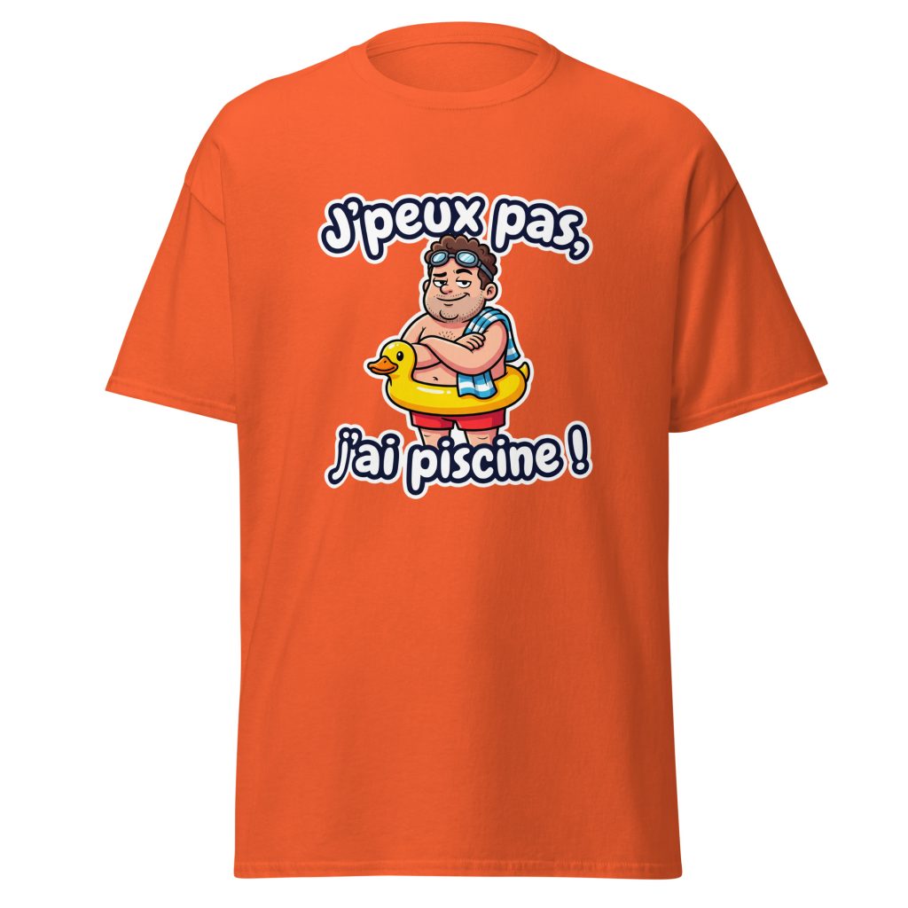 T-shirt J'peux pas, j'ai piscine ! — Orange, face
