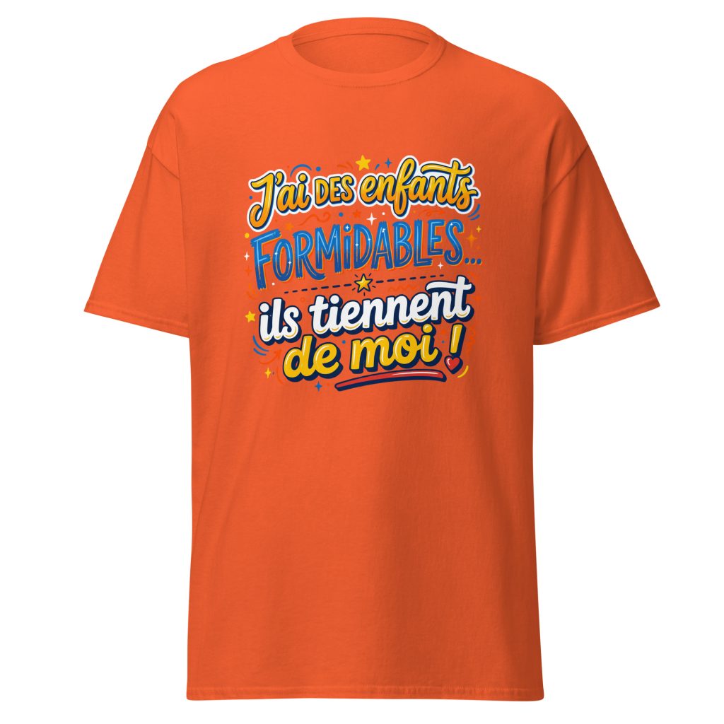 T-shirt J'ai des enfants formidables — Orange, face