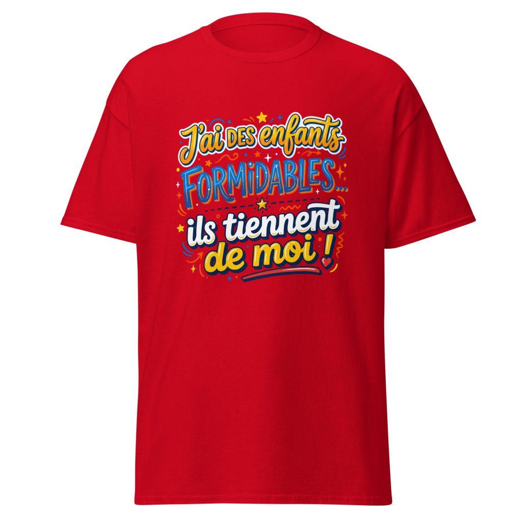 T-shirt J'ai des enfants formidables — Rouge, face