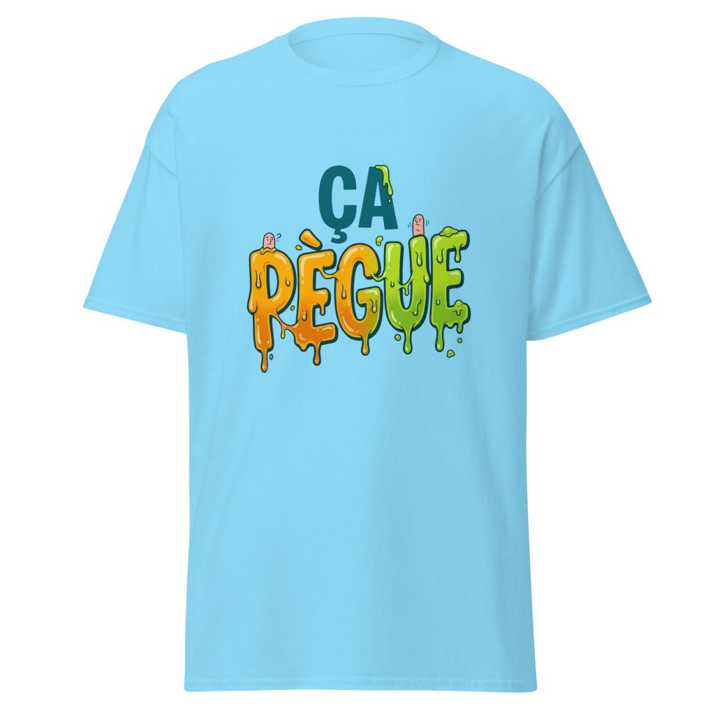 T-shirt ça pègue ! — Bleu Ciel, face