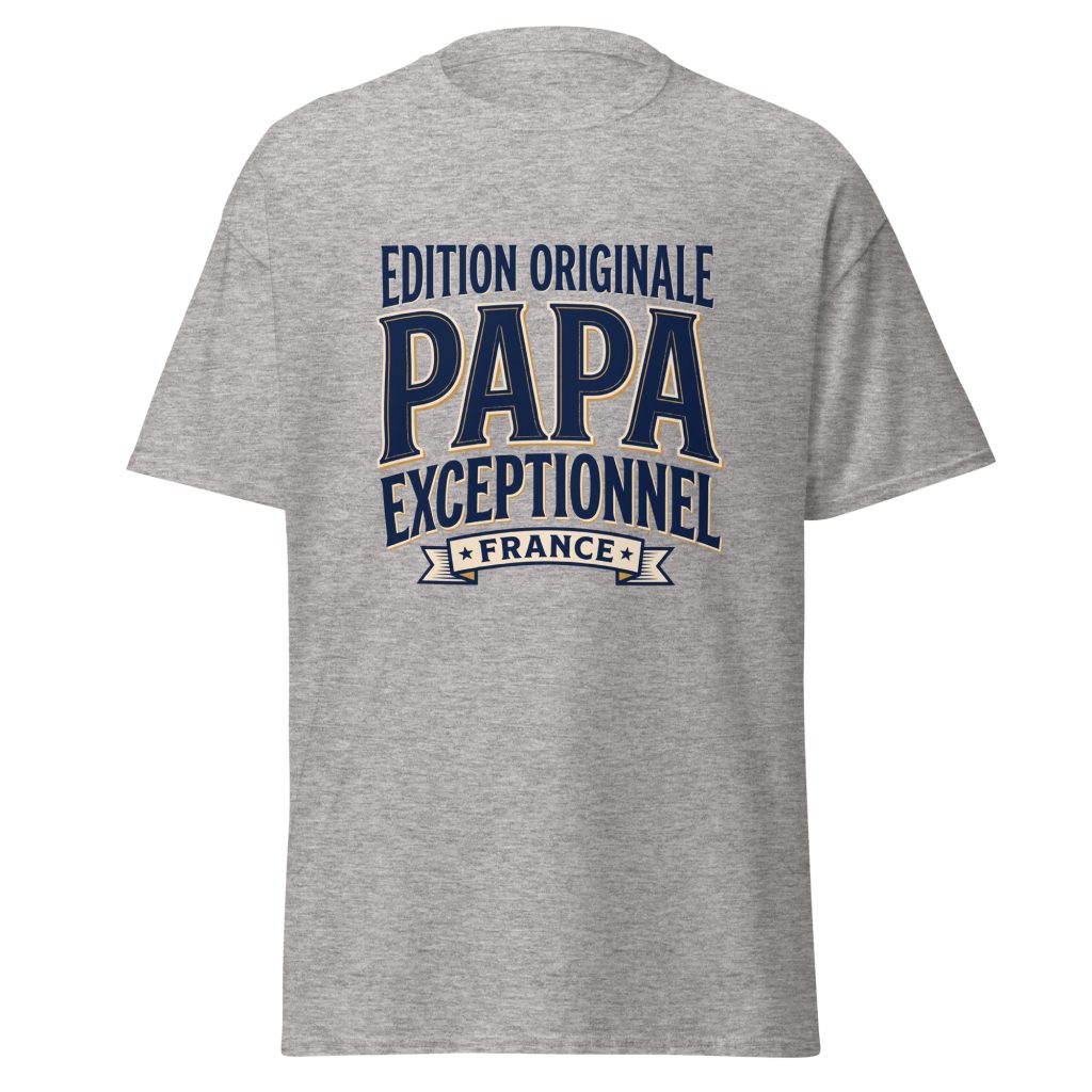T-shirt Papa exceptionnel Edition Originale — Gris Sport, face