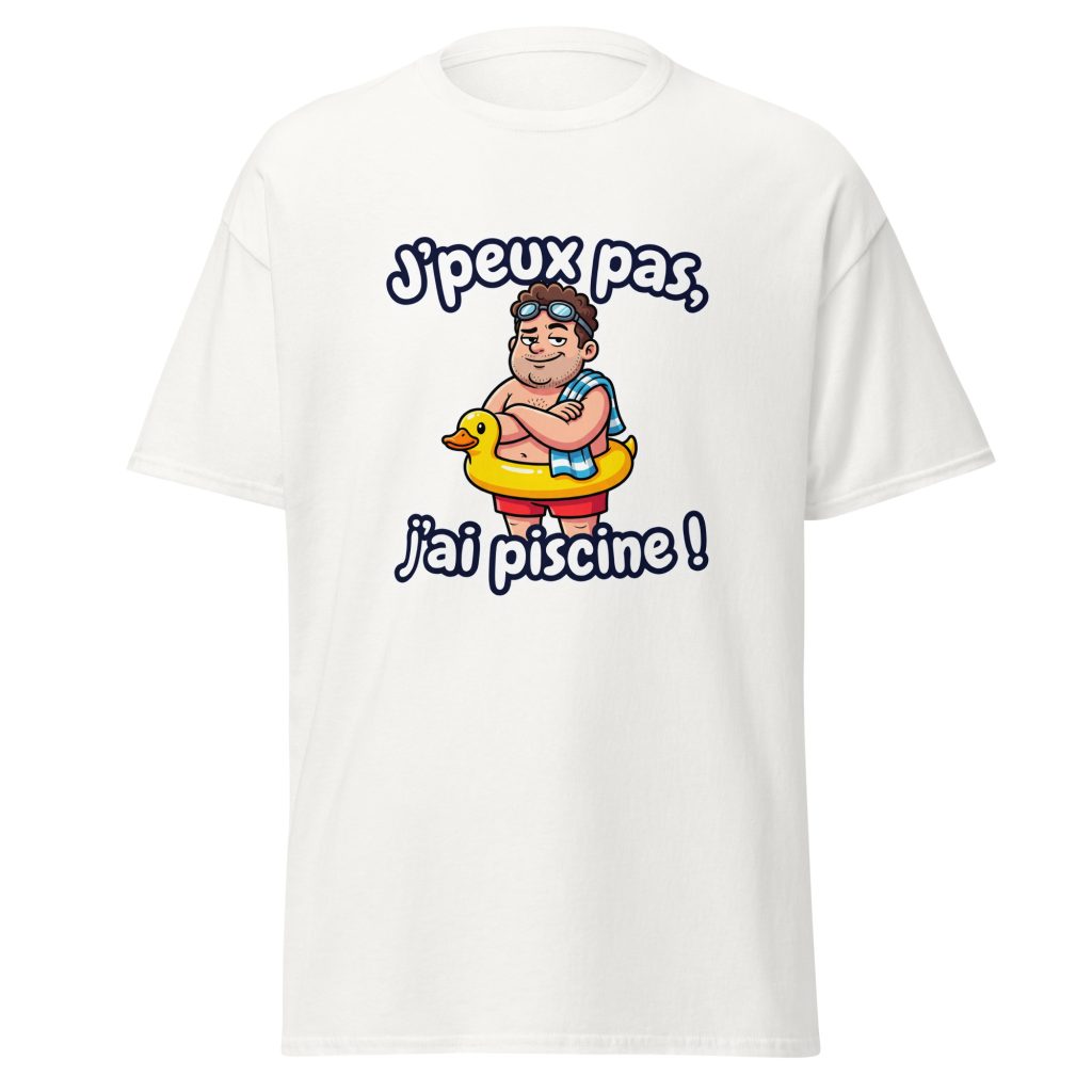 T-shirt J'peux pas, j'ai piscine ! — Blanc, face