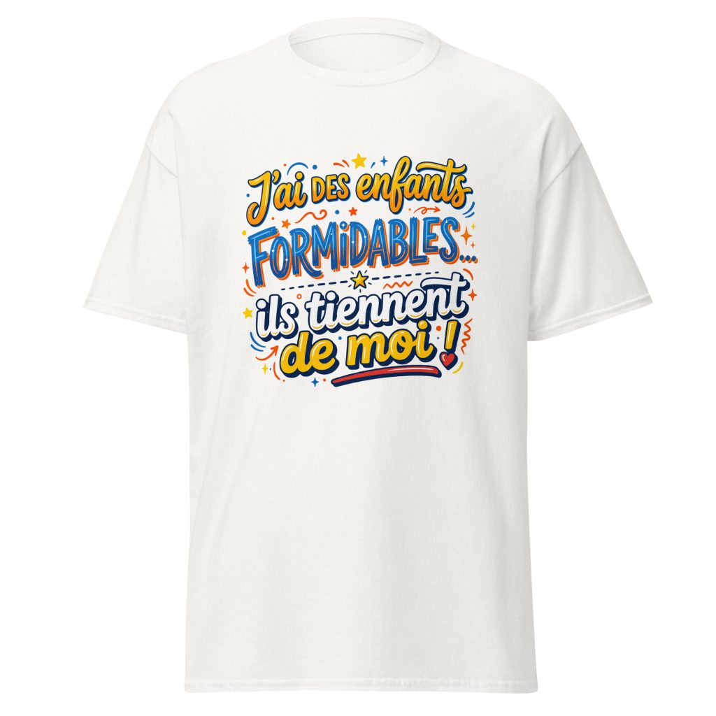 T-shirt J'ai des enfants formidables — Blanc, face