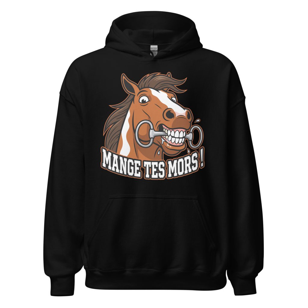 Sweat à capuche Mange tes mors ! — Noir, face