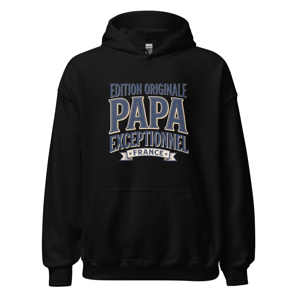 Sweat à capuche Papa exceptionnel Edition Originale — Noir, face