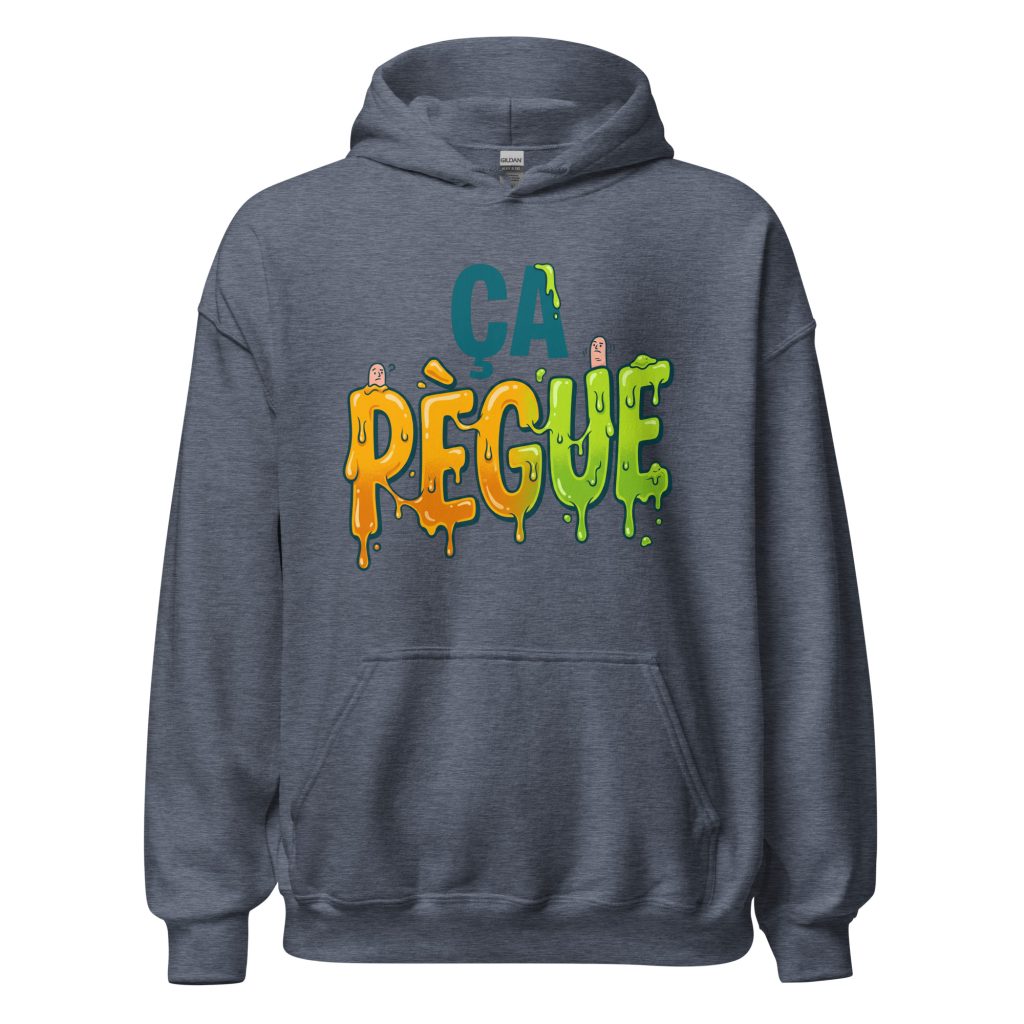 Sweat à capuche ça pègue ! — Heather Sport Dark Navy, face