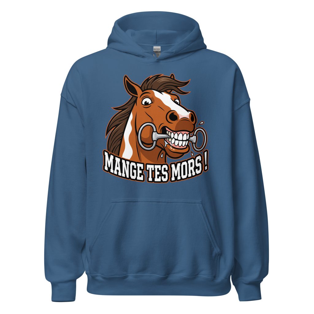 Sweat à capuche Mange tes mors ! — Bleu Indigo, face