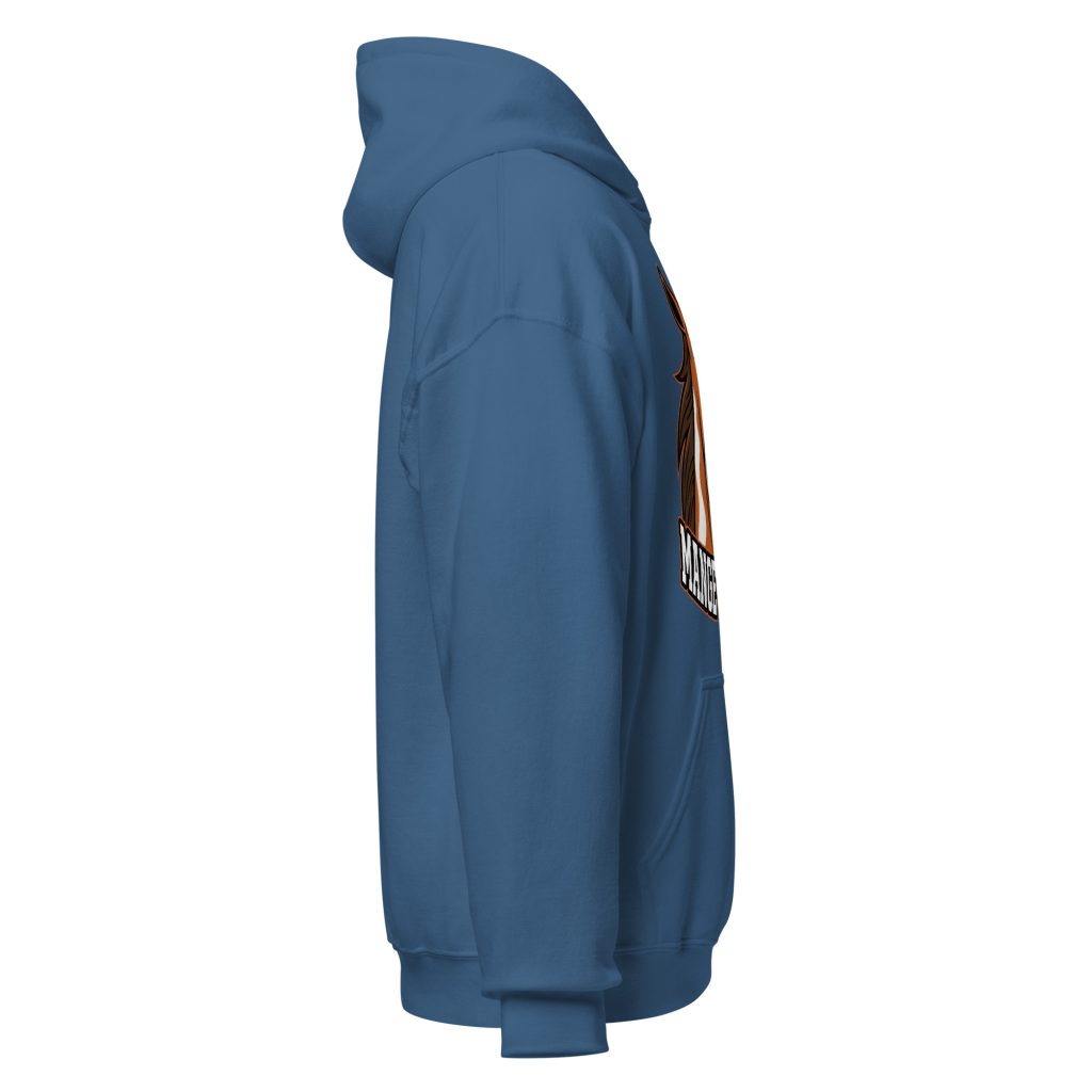 Sweat à capuche Mange tes mors ! — Bleu Indigo, profil droit