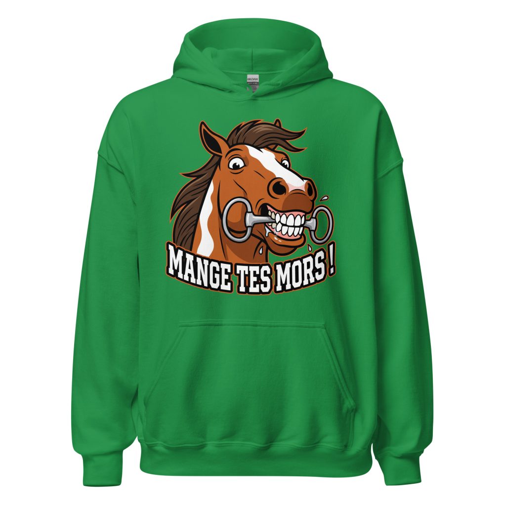 Sweat à capuche Mange tes mors ! — Vert menthe, face