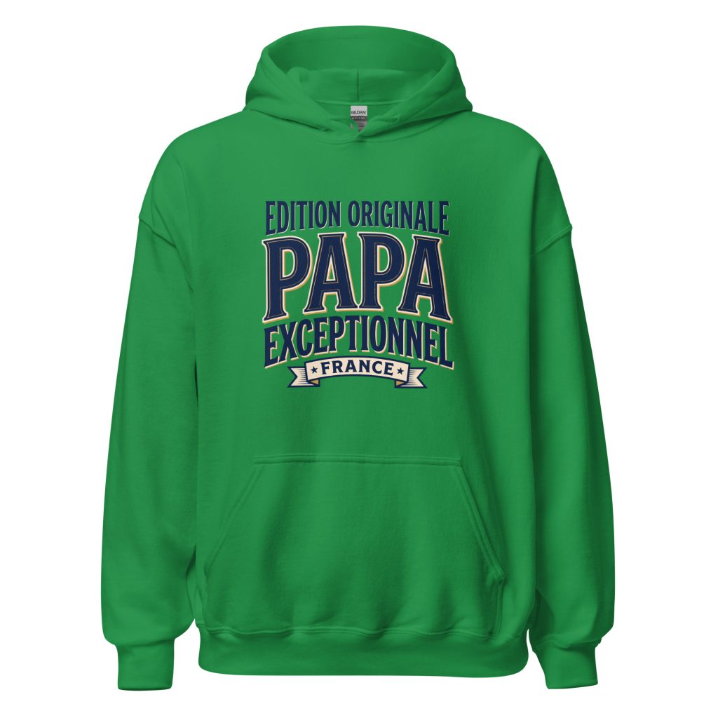 Sweat à capuche Papa exceptionnel Edition Originale — Vert menthe, face