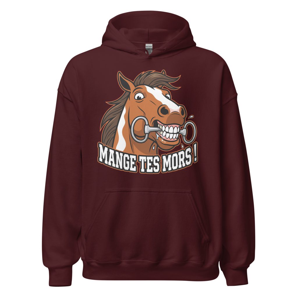 Sweat à capuche Mange tes mors ! — Bordeaux, face