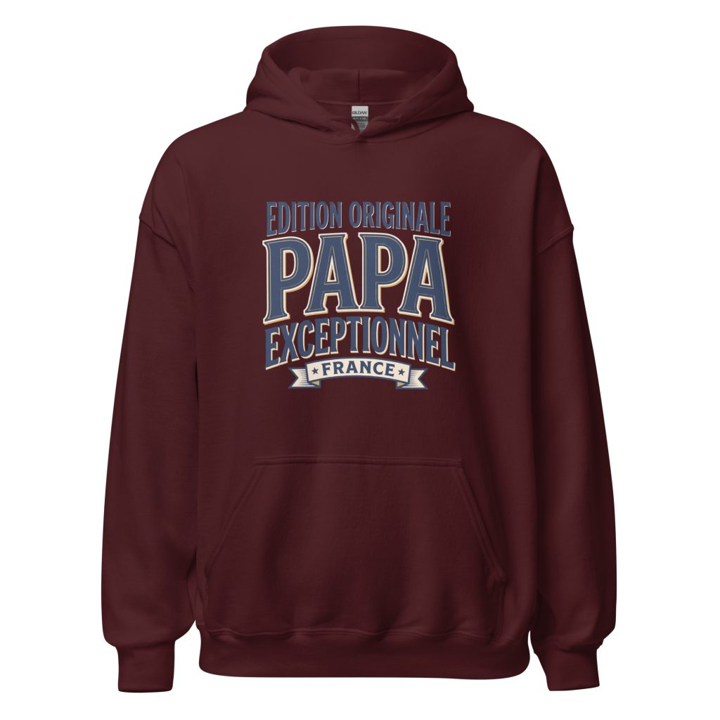 Sweat à capuche Papa exceptionnel Edition Originale — Bordeaux, face